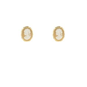 Profile Oval Stud Earrings